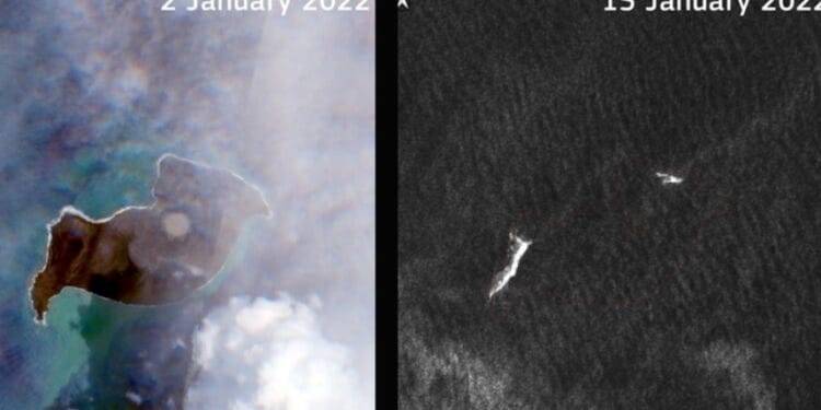 ¿Desapareció la isla? Imágenes aéreas muestran la devastación tras el tsunami en Tonga