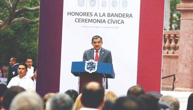 El Gobernador Américo Villarreal encabeza ceremonia cívica en Tampico
