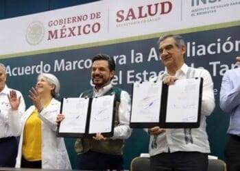 Américo Villarreal firma acuerdo para ampliación del IMSS-Bienestar en Tamaulipas