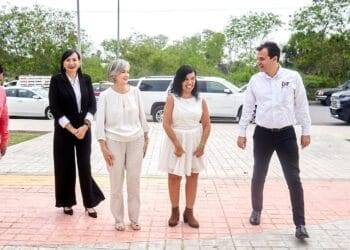 La titular del Sistema Nacional DIF Nuria Fernández ya está en Tamaulipas