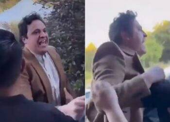 Video exhibe momento en que Ricardo O’Farrill intentó entrar a boda de Mau Nieto