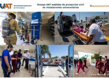 Ensaya UAT medidas de protección civil en instalaciones universitarias