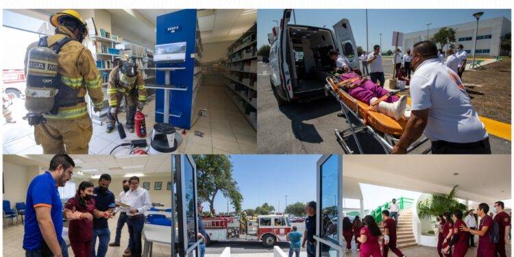 Ensaya UAT medidas de protección civil en instalaciones universitarias