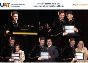 Preside rector de la UAT homenaje al personal académico