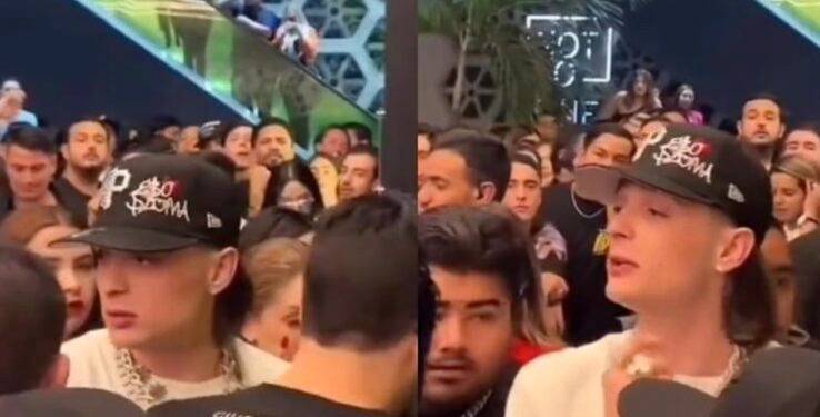 Viralizan video del momento en que le roban cadena a Peso Pluma