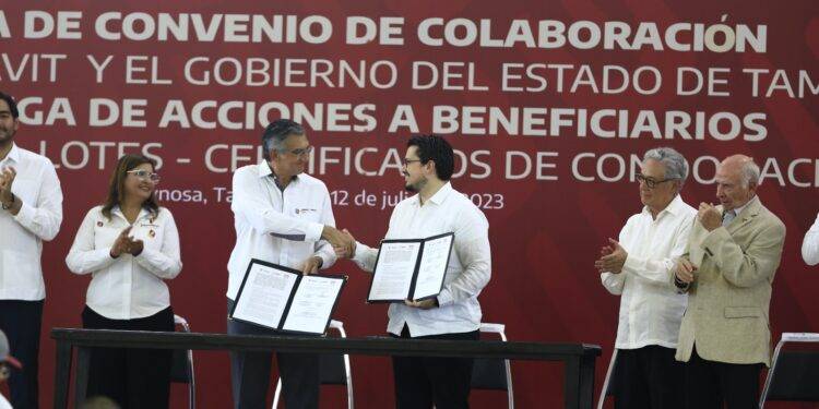 Firman Tamaulipas e Infonavit convenio para beneficiar a 115 mil trabajadores