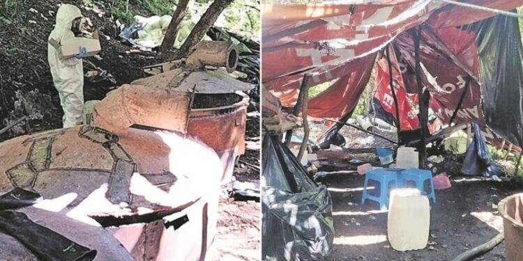 Armada halla explosivos en laboratorio en cueva