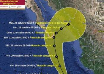 Trayectoria del huracán Norma: a dónde se dirige y qué estados amenaza