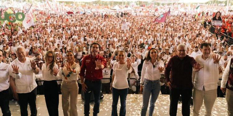 Por el cansancio que hay de tanto PRI, van a llegar los candidatos de la 4T: Claudia Sheinbaum va por la victoria de la transformación en Coahuila