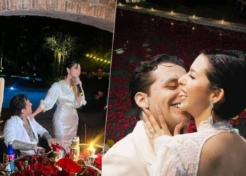 Los cantantes mexicanos Christian Nodal y Ángela Aguilar se casan casi 2 meses después de anunciar su relación