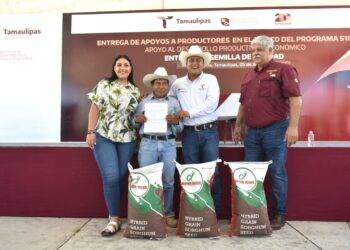 Reciben productores agrícolas de Soto la Marina semilla de sorgo y maíz