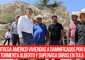 Entrega Américo viviendas a damnificados por la tormenta Alberto y supervisa obras en Tula