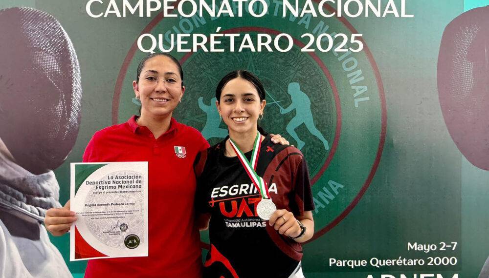 Regina Pedraza, orgullo de la UAT, brilla en el nacional de esgrima 2025