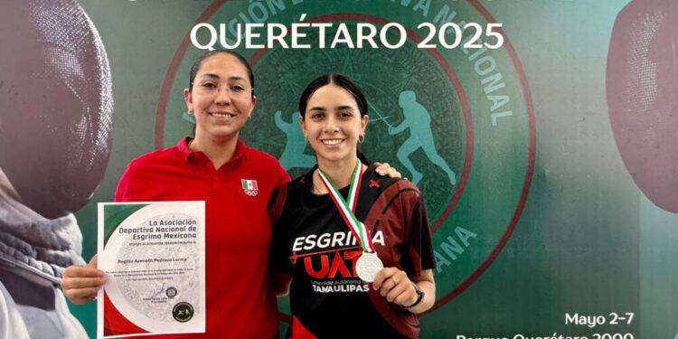 Regina Pedraza, orgullo de la UAT, brilla en el nacional de esgrima 2025