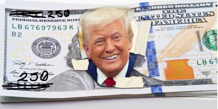 ¿Traerá abundancia? EU presiona para imprimir nuevo billete de 250 dólares con la cara de Trump