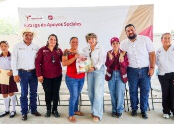 Lleva SEBIEN paquetes alimentarios y Comedor de Bienestar a familias de San Carlos