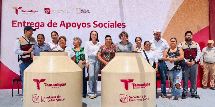 Entrega SEBIEN apoyos sociales en Nuevo Laredo