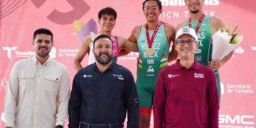 Conquistan el Triatlón Tamaulipas Eduardo Núñez y Fernanda Salazar