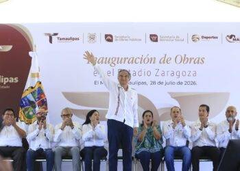 Arranca Américo Villarreal libramiento poniente y entrega obras hidráulicas y deportivas en El Mante