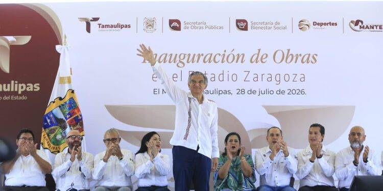 Arranca Américo Villarreal libramiento poniente y entrega obras hidráulicas y deportivas en El Mante